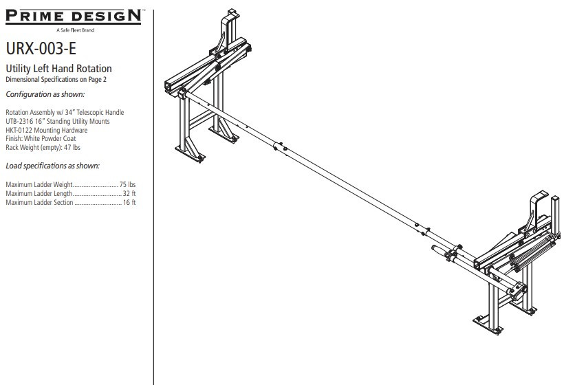 LadderProducts.com | Prime Design UXR-003-E Chair Top Style ErgoRack Open Service Body/Utility Vehicle