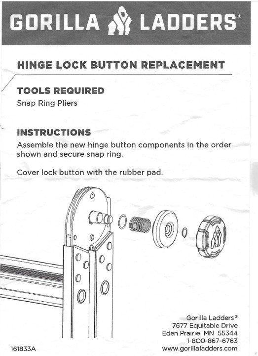 LadderProducts.com | Gorilla Palm Button GLMPXA-PB for Model GLMPXA Multi-Position Ladders Instructions