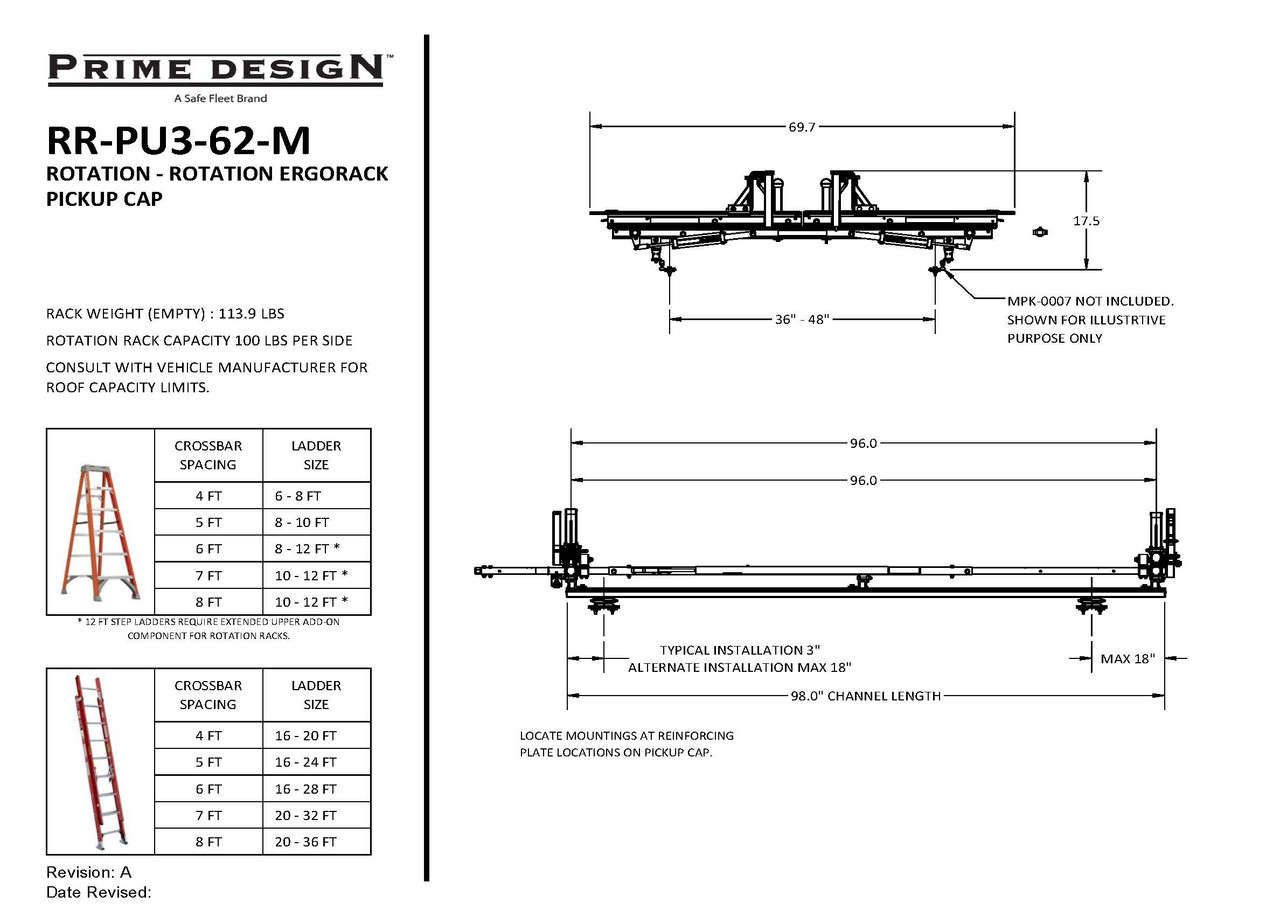 Prime Design NEXT GEN ErgoRack Dual Drop-Down Ladder Rack (RR-PU3