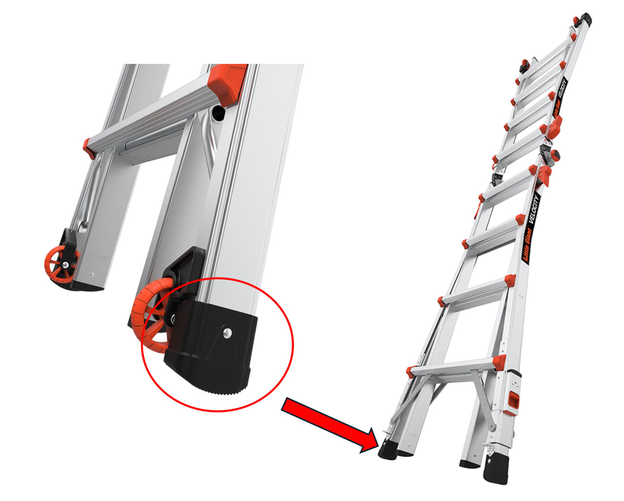 LadderProducts.com | Little Giant Outer Replacement Foot Kit 31939 for Velocity Articulating Ladder