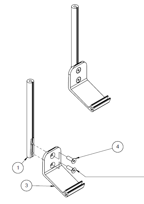 LadderProducts.com | Prime Design AAL Bottom Mounting Assembly MAK-0063 for Ford Transit High Roof