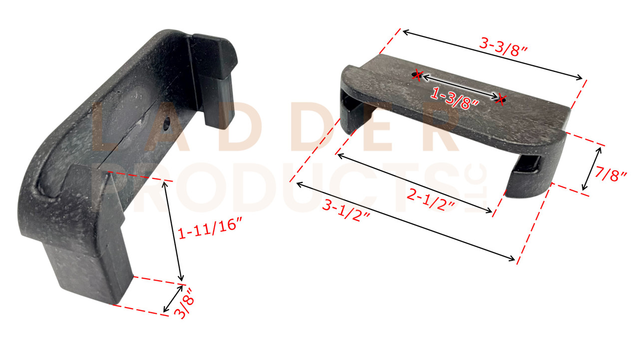 Ladderproducts.com | Bauer Next Gen End Cap F21350 (1 Pair) Dimensions