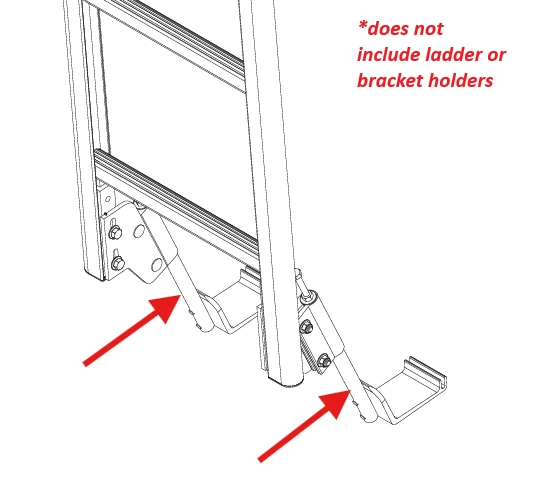 LadderProducts.com | Prime Design Access Ladder Bottom Mounting Brackets MAK-0055 for Low/Mid Roof Transit (1-Pair)