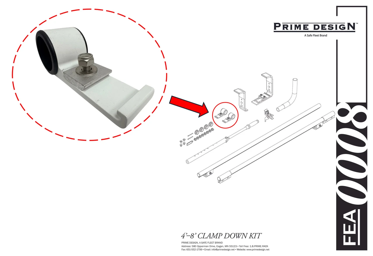LadderProducts.com | Prime Design Rear Bracket Assembly CDR-8151 Gen 2 Clamp Down Bracket for FEA-0008