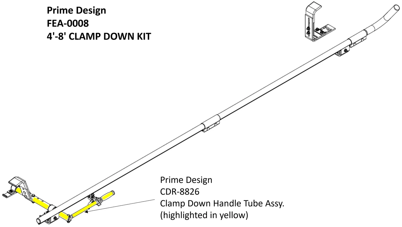 LadderProducts.com | Prime Design Clamp Down Handle Assembly CDR-8826 for FEA-0008 ErgoRack Clamp Down Feature