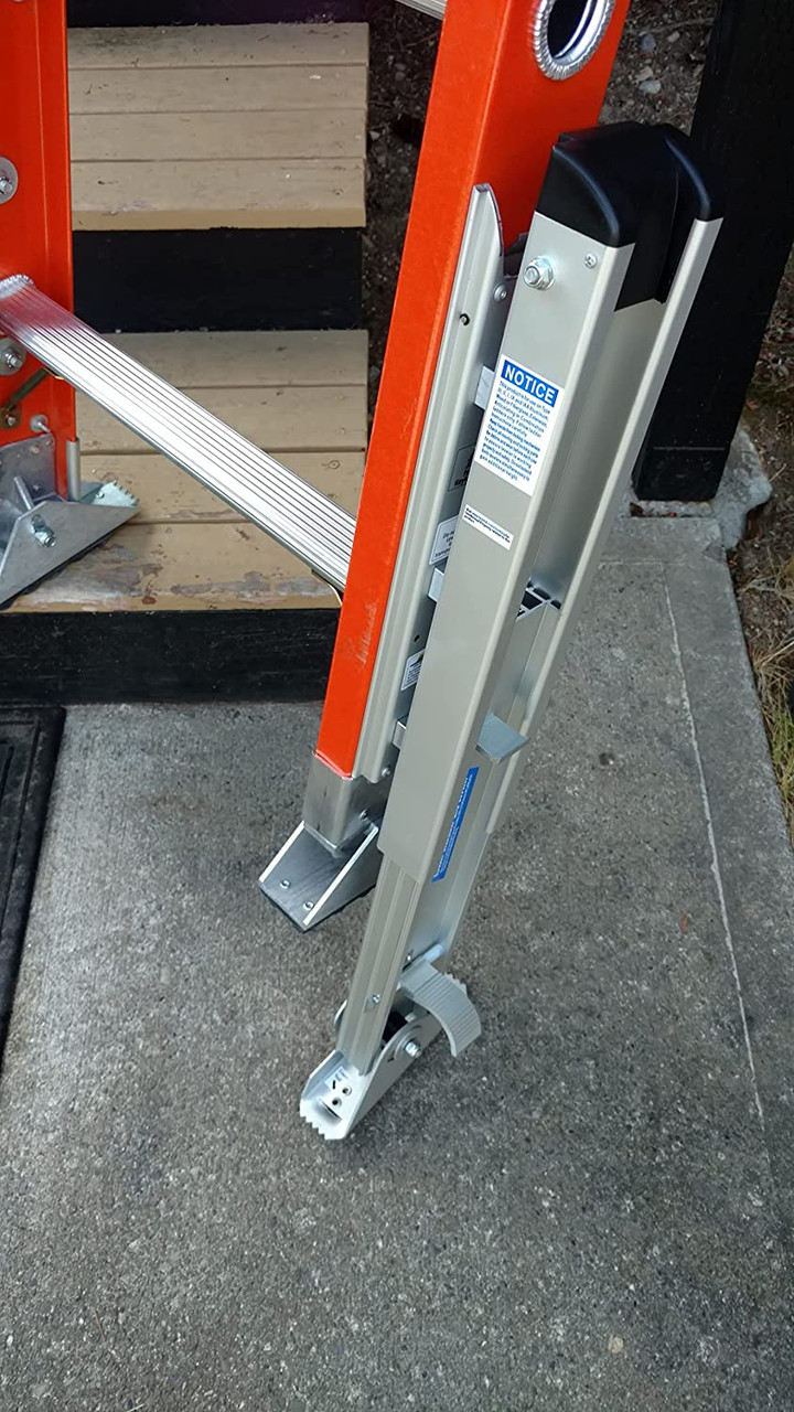 Ladder-Max LL-STB-2QC Leiter-Nivellierer Set – Chrom, Für Unebenen Boden, Bis 25,4 Cm Ausziehbar