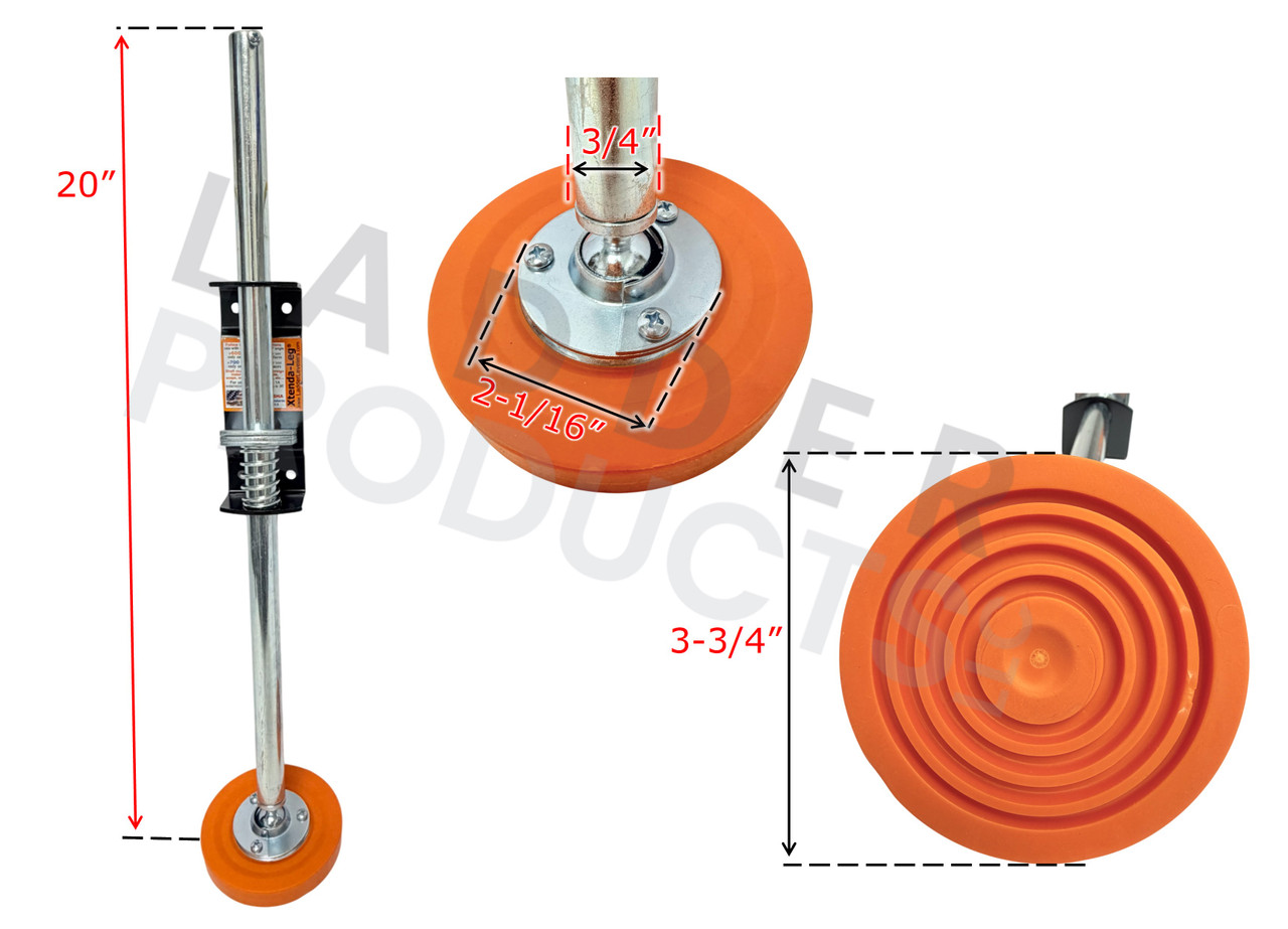 LadderProducts.com | Xtenda-Leg Ladder Leveler With Rubber Feet Kit 600