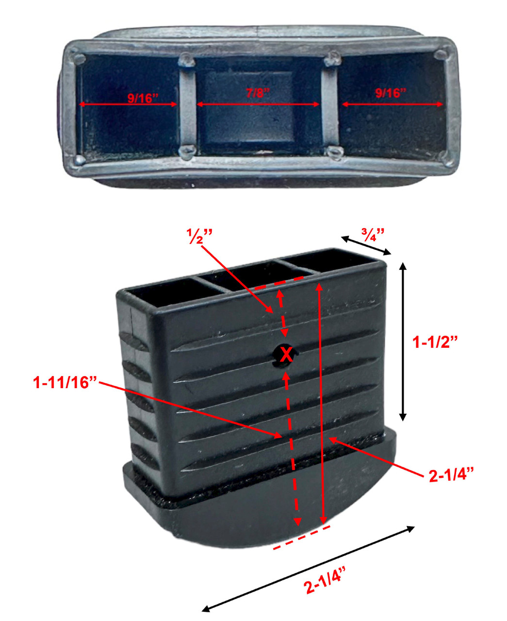 LadderProducts.com | Little Giant Black Rubber Inner Foot (4 Pack) 31086