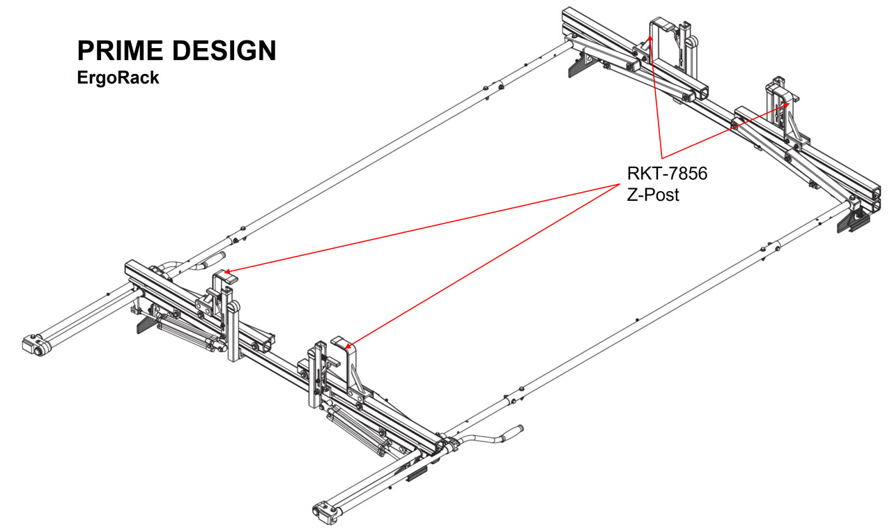 LadderProducts.com | Z-POST for Prime Design ErgoRack with Adjustable Brackets RKT-7856