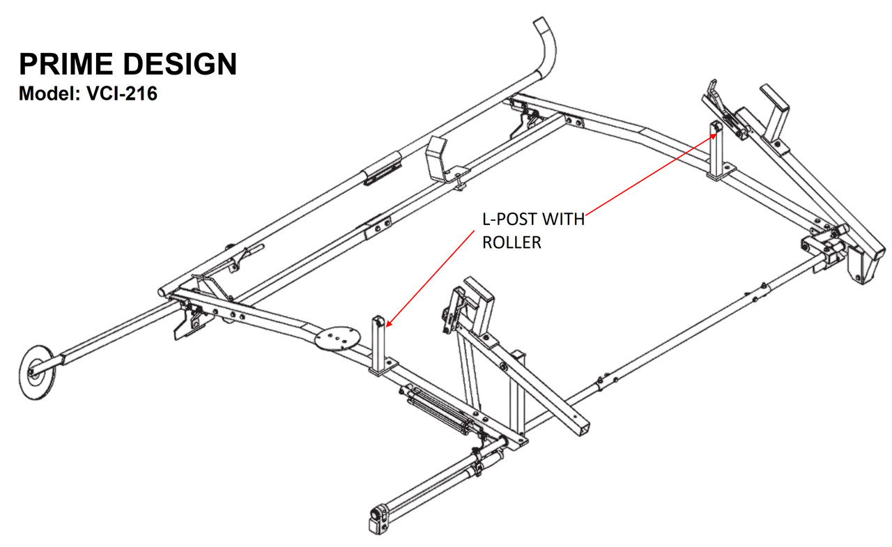 LadderProducts.com | Prime Design ErgoRack Top Mount L-POST with Roller ELR-807-9.0-AC2