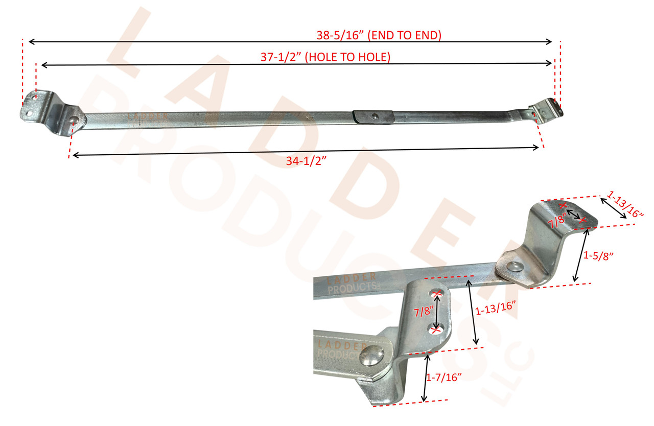 LadderProducts.com | Louisville 12' Step Ladder Replacement Spreader Brace Kit PK220AA
