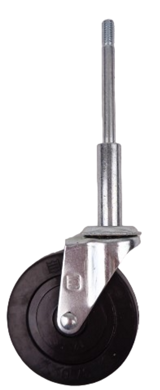 LadderProducts.com | 3" x 1" Soft Rubber Caster Wheel with 5/16" Threaded Stem Q833021SR