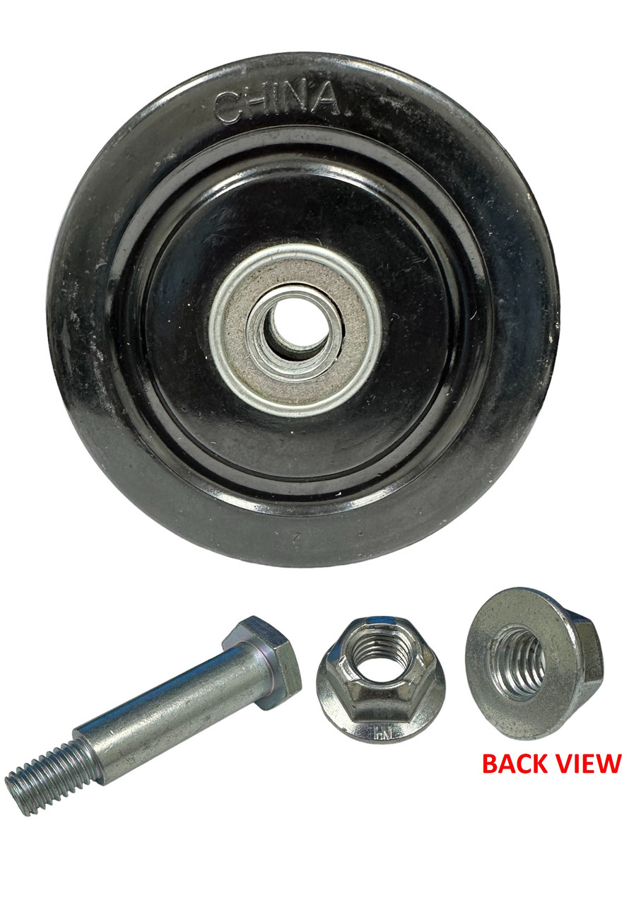 LadderProducts.com | 3-3/4" x 1" Black Wheel with 1/2" Ball Bearing Axle QHRB4H