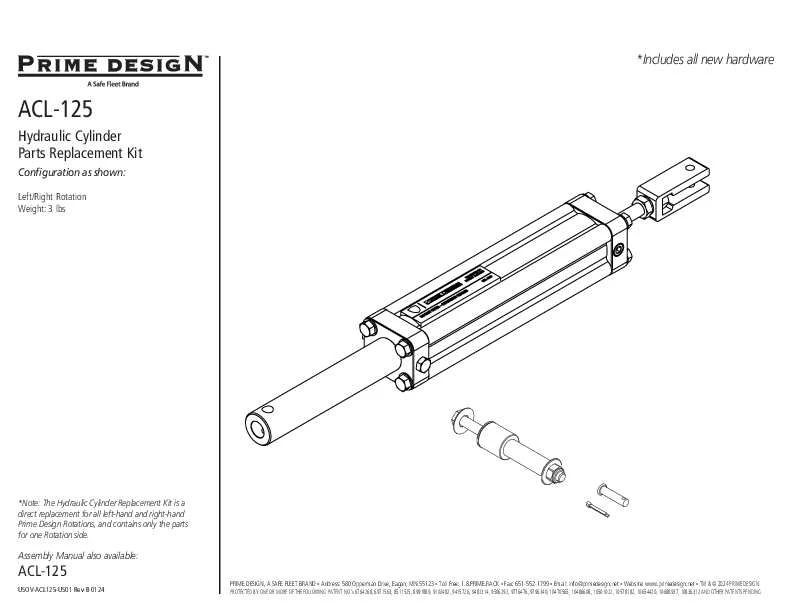 LadderProducts.com | Prime Design Hydraulic Cylinder Gas Spring Assembly with Hardware ACL-125