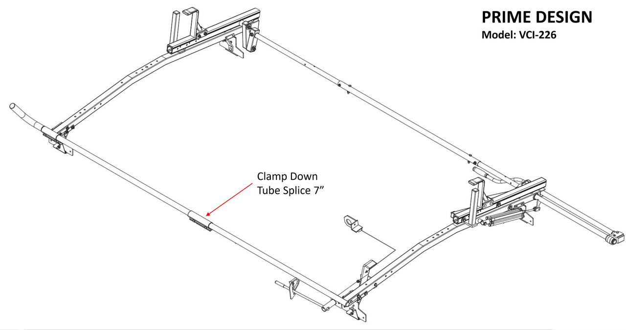 LadderProducts.com | Prime Design ErgoRack Clamp Down 7" Tube Splice CDR-1197