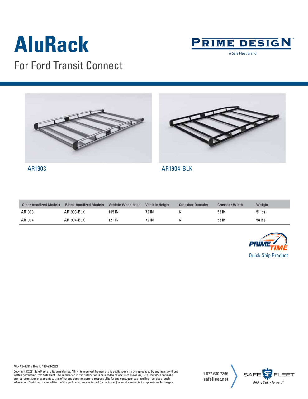 Prime Design AluRack Ford Transit Connect 121