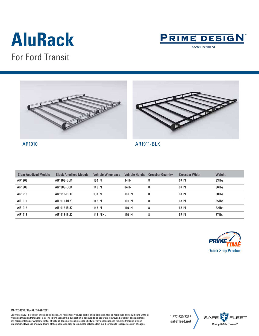 LadderProducts.com | Prime Design AluRack Ford Transit Brochure