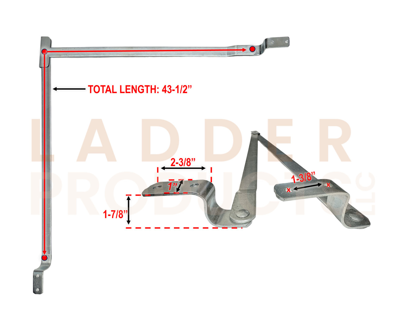 LadderProducts.com | Louisville 10' & 12' Step Ladder Spreader Assembly 43-1/2" PK225S