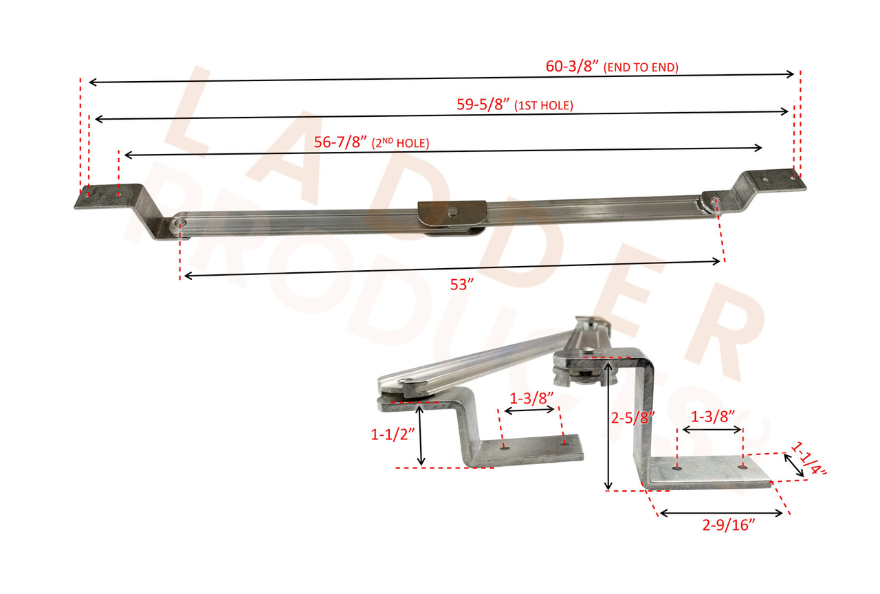 LadderProducts.com | Werner 12' & 14' Twin Ladder Spreader Kit 27-38