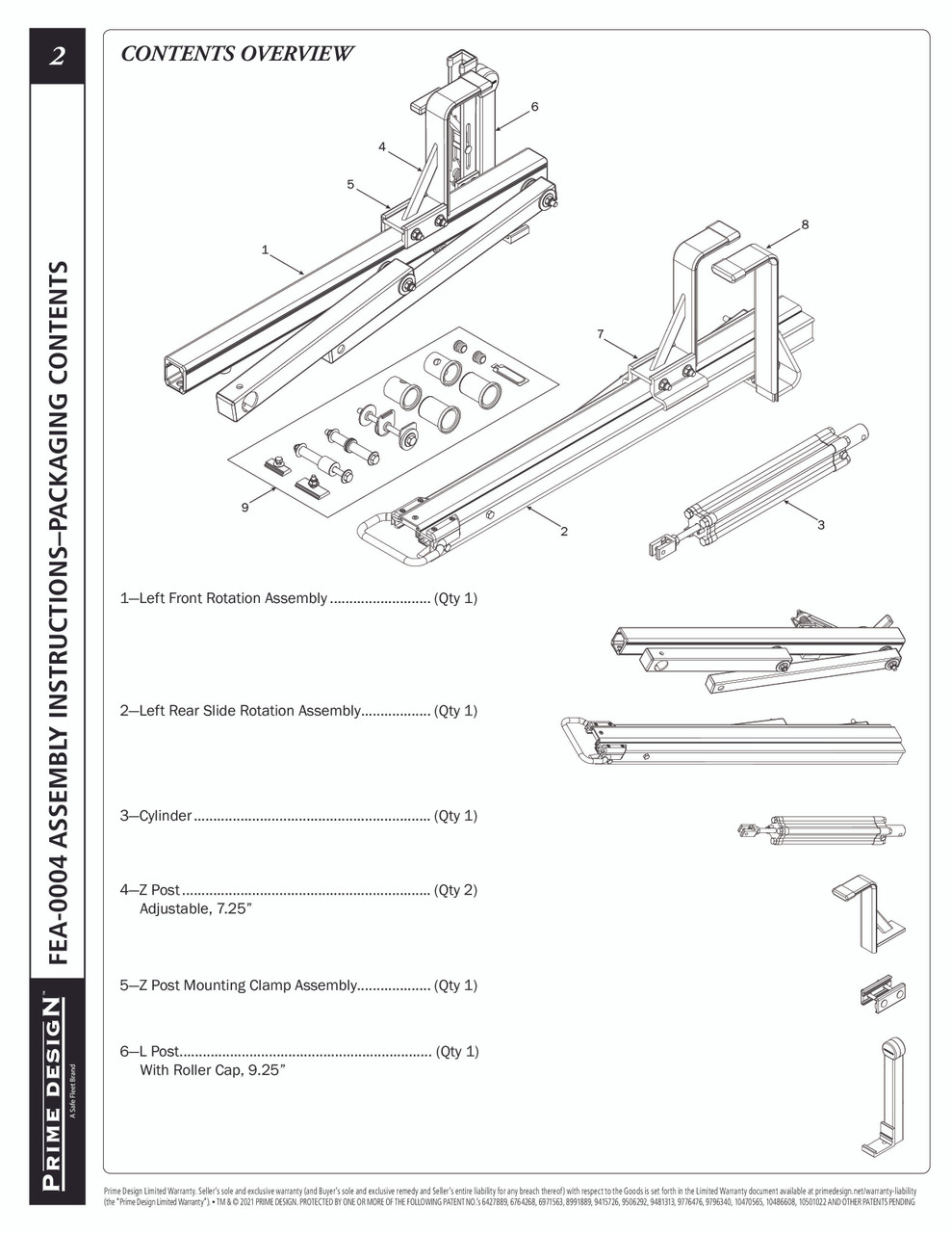 LadderProducts.com | Prime Design LH Slide Rotation Feature Kit FEA-0004