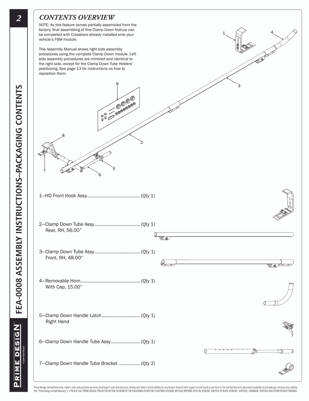 LadderProducts.com | Prime Design Clamp Down Feature Kit FEA-0008