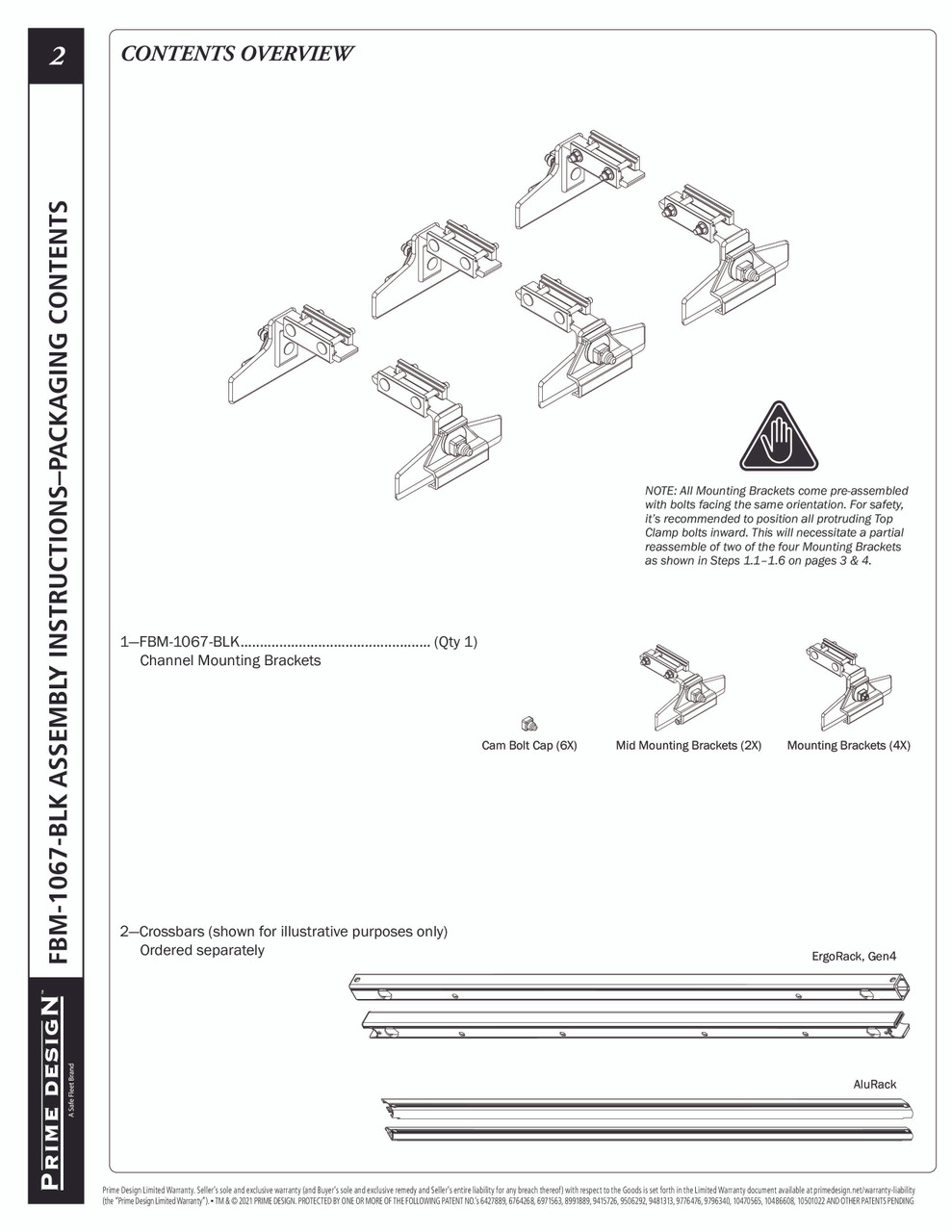 LadderProducts.com | Prime Design FBM-1067-BLK Ford E-Series Guttered Mounting Kit