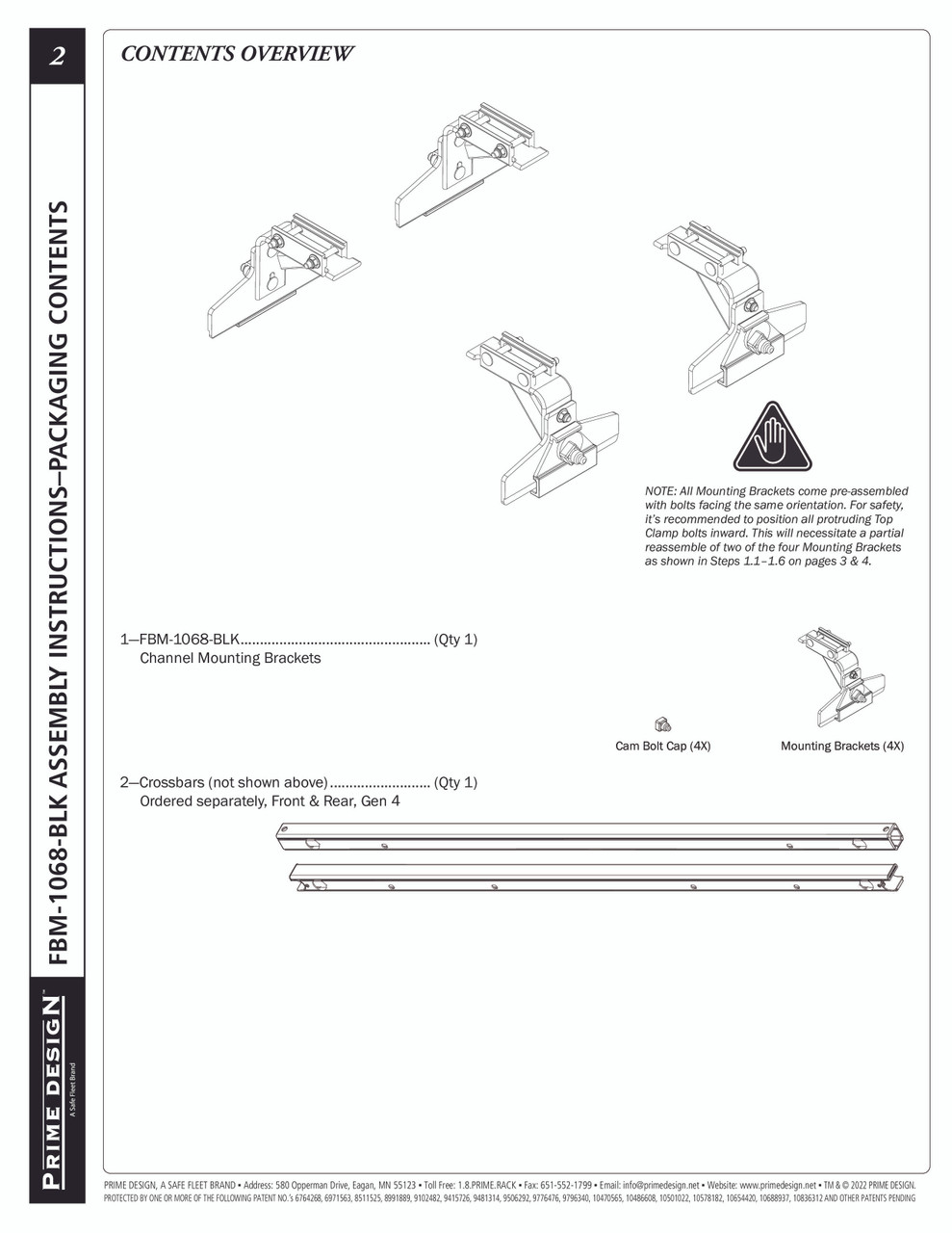 LadderProducts.com | Prime Design FBM-1068-BLK Ford E-Series Guttered Mounting Kit