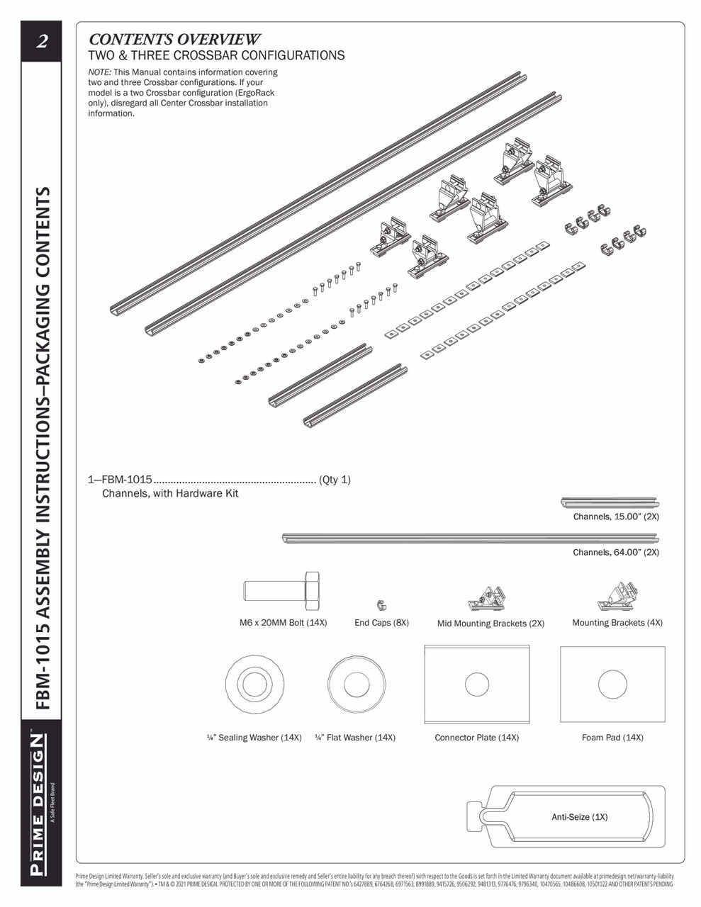 LadderProducts.com | Prime Design FBM-1015-BLK Mercedes Metris Roof Mounting Kit