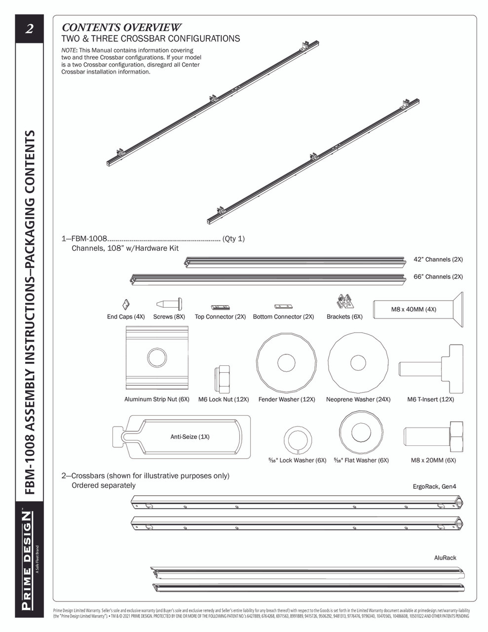 LadderProducts.com | Prime Design FBM-1008 Mercedes Sprinter Roof Mounting Kit - w/o Factory Channels