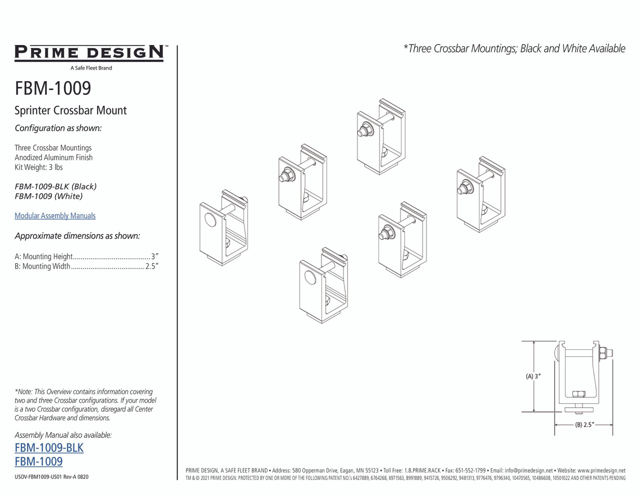 LadderProducts.com | Prime Design FBM-1009 Mercedes Sprinter Roof Mounting Kit - w/ Factory Channels