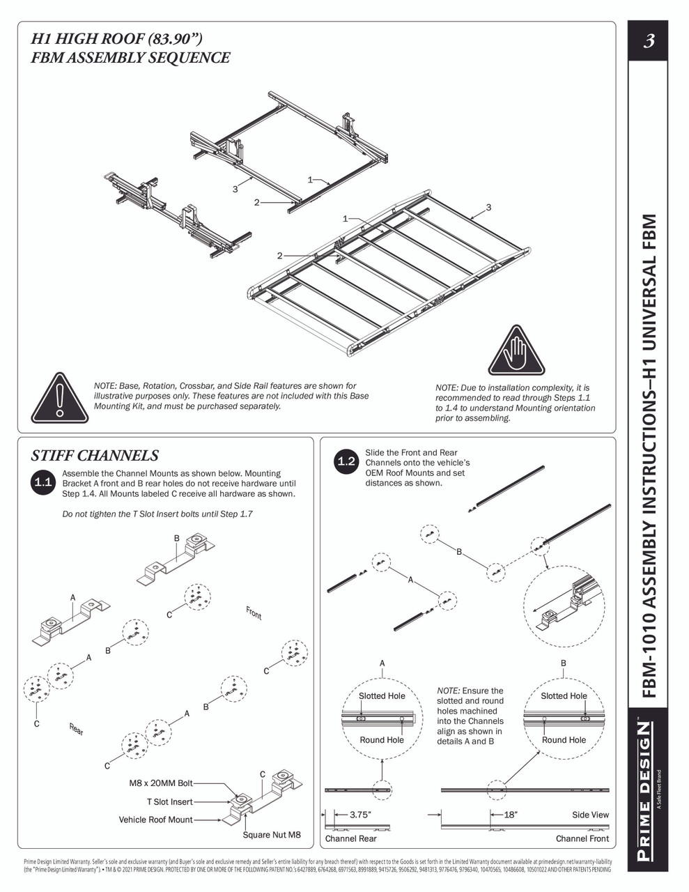 Prime Design FBM-1010 Nissan NV Cargo Roof Mounting Kit