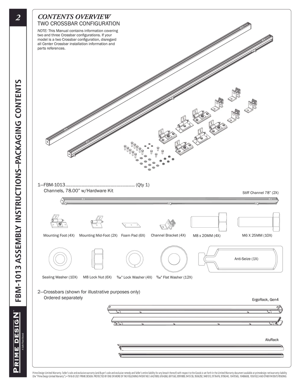 LadderProducts.com | Prime Design FBM-1013 RAM ProMaster City Roof Mounting Kit