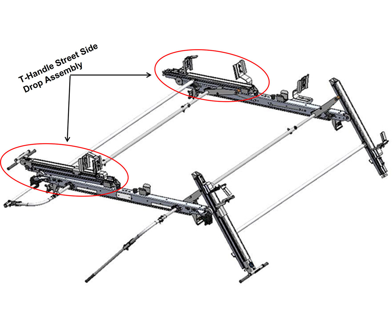 Adrian Steel T-Handle Streetside Drop Assembly 51316