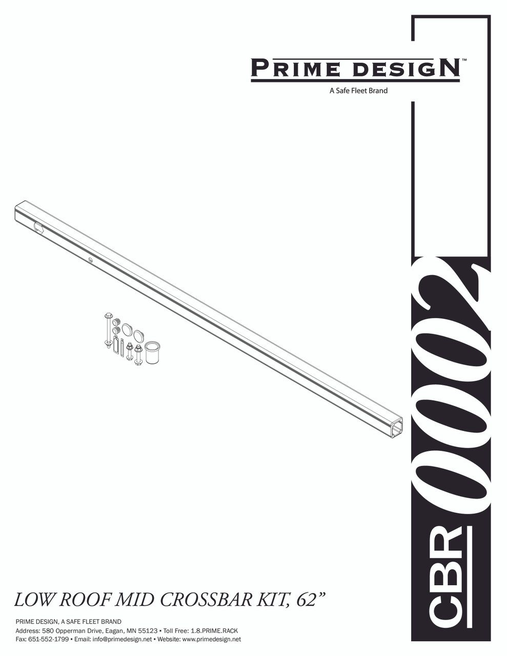 LadderProducts.com | Prime Design ErgoRack Middle CrossBar Kit 62" CBR-0002