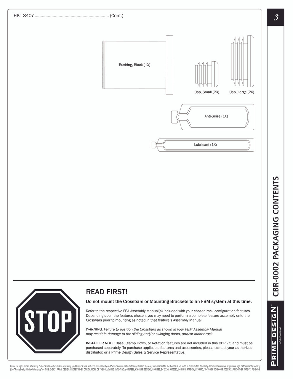 LadderProducts.com | Prime Design ErgoRack Middle CrossBar Kit 62" CBR-0002