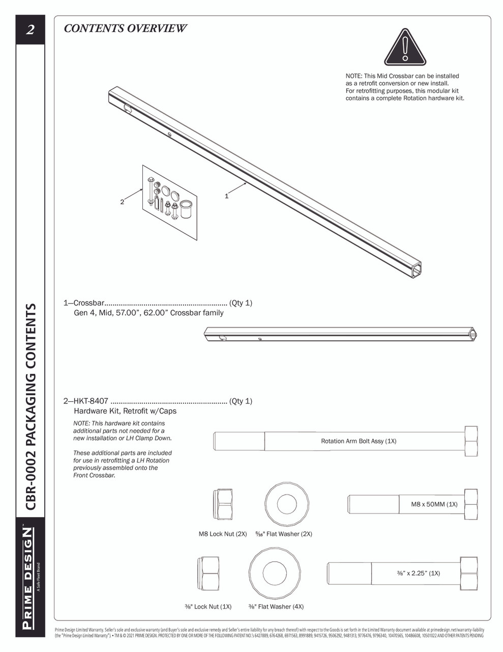 LadderProducts.com | Prime Design ErgoRack Middle CrossBar Kit 62" CBR-0002