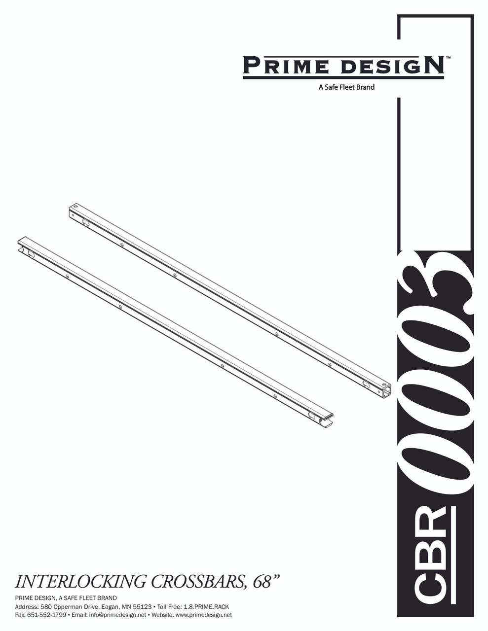 LadderProducts.com | Prime Design ErgoRack CrossBar Kit 68" CBR-0003