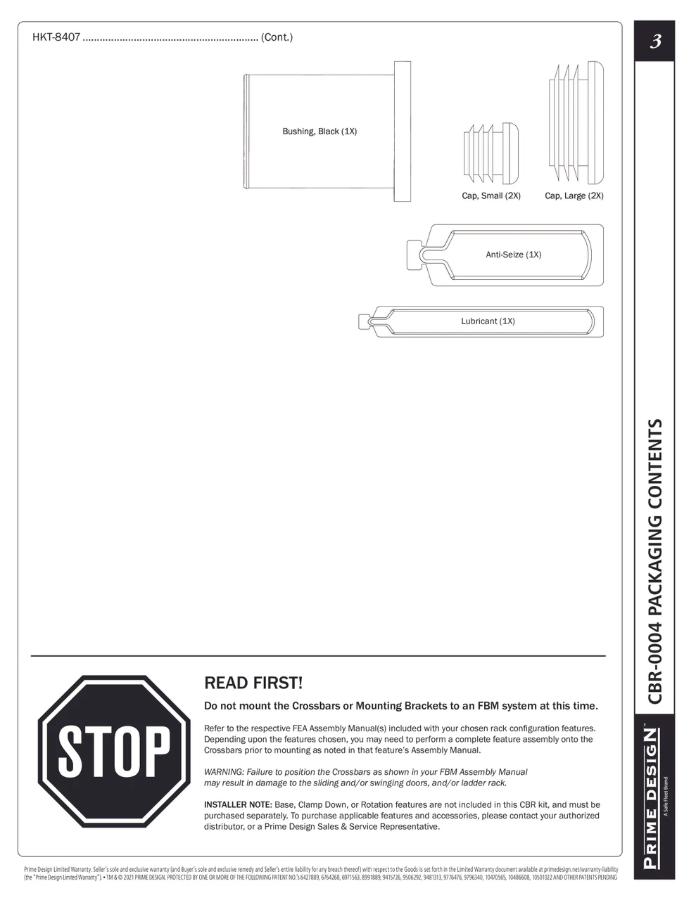 LadderProducts.com | Prime Design ErgoRack Middle CrossBar Kit 68" CBR-0004