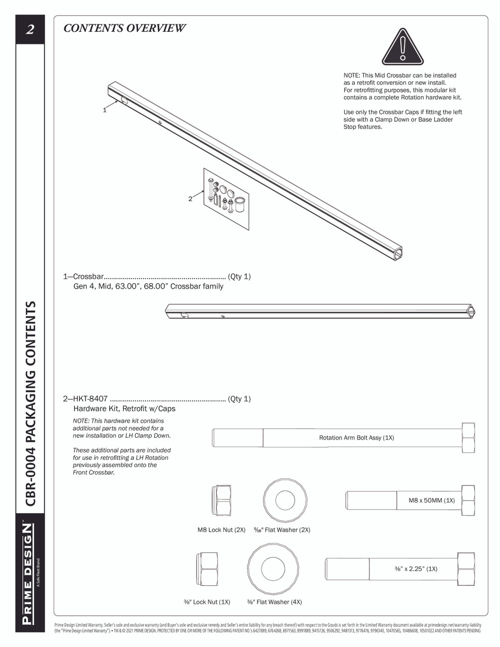 LadderProducts.com | Prime Design ErgoRack Middle CrossBar Kit 68" CBR-0004