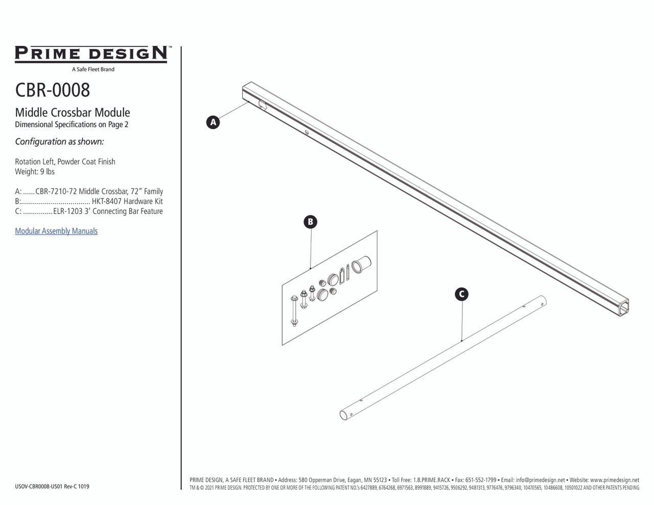 LadderProducts.com | Prime Design ErgoRack CrossBar Kit 72" CBR-0008