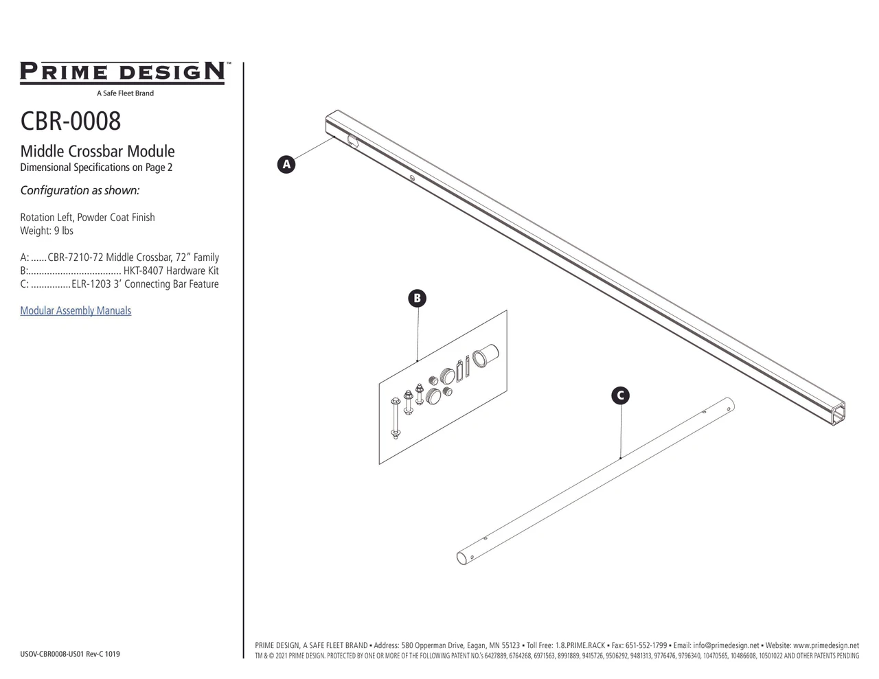LadderProducts.com | Prime Design ErgoRack CrossBar Kit 72" CBR-0008