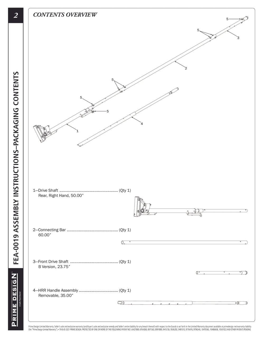 LadderProducts.com | Prime Design ELR-8092 Rear Drive Shaft RH High Roof