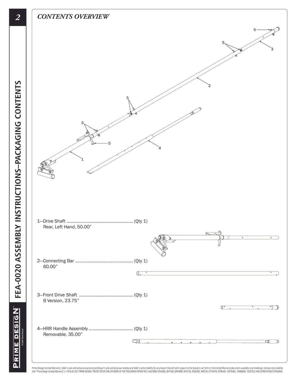 LadderProducts.com | Prime Design ELR-8091 Rear Drive Shaft LH High Roof