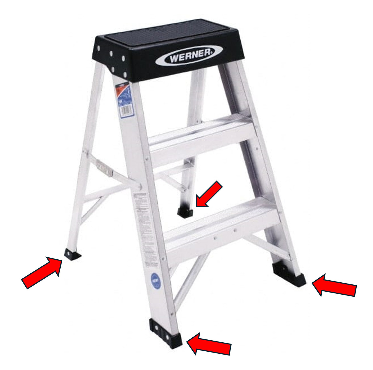 Werner 21-3 Foot Assembly Kit Aluminum Step Ladders