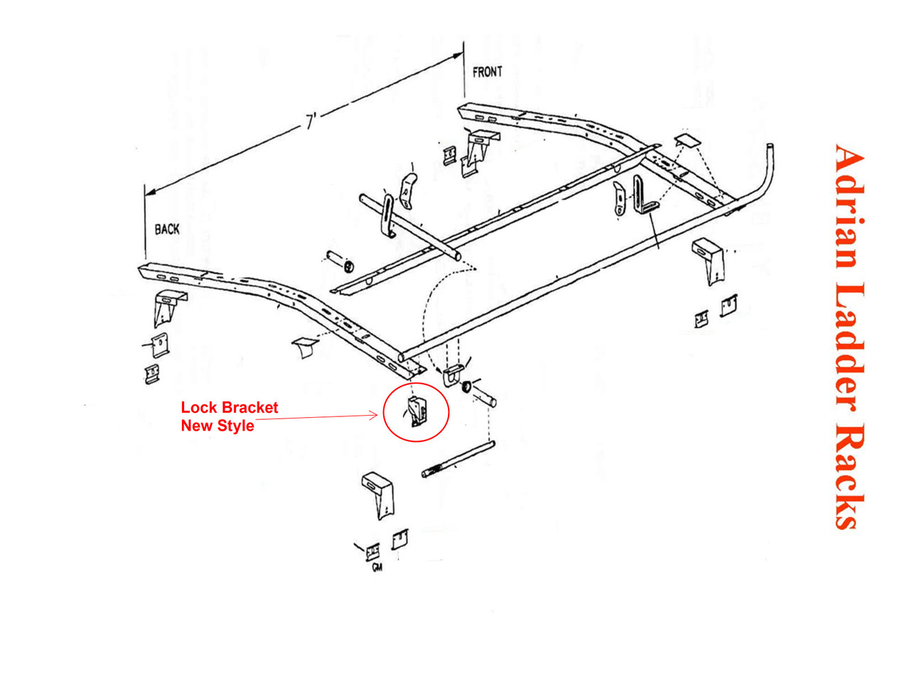 LadderProducts.com | Adrian Steel Handle Latch Lock Bracket Assembly 25340-0