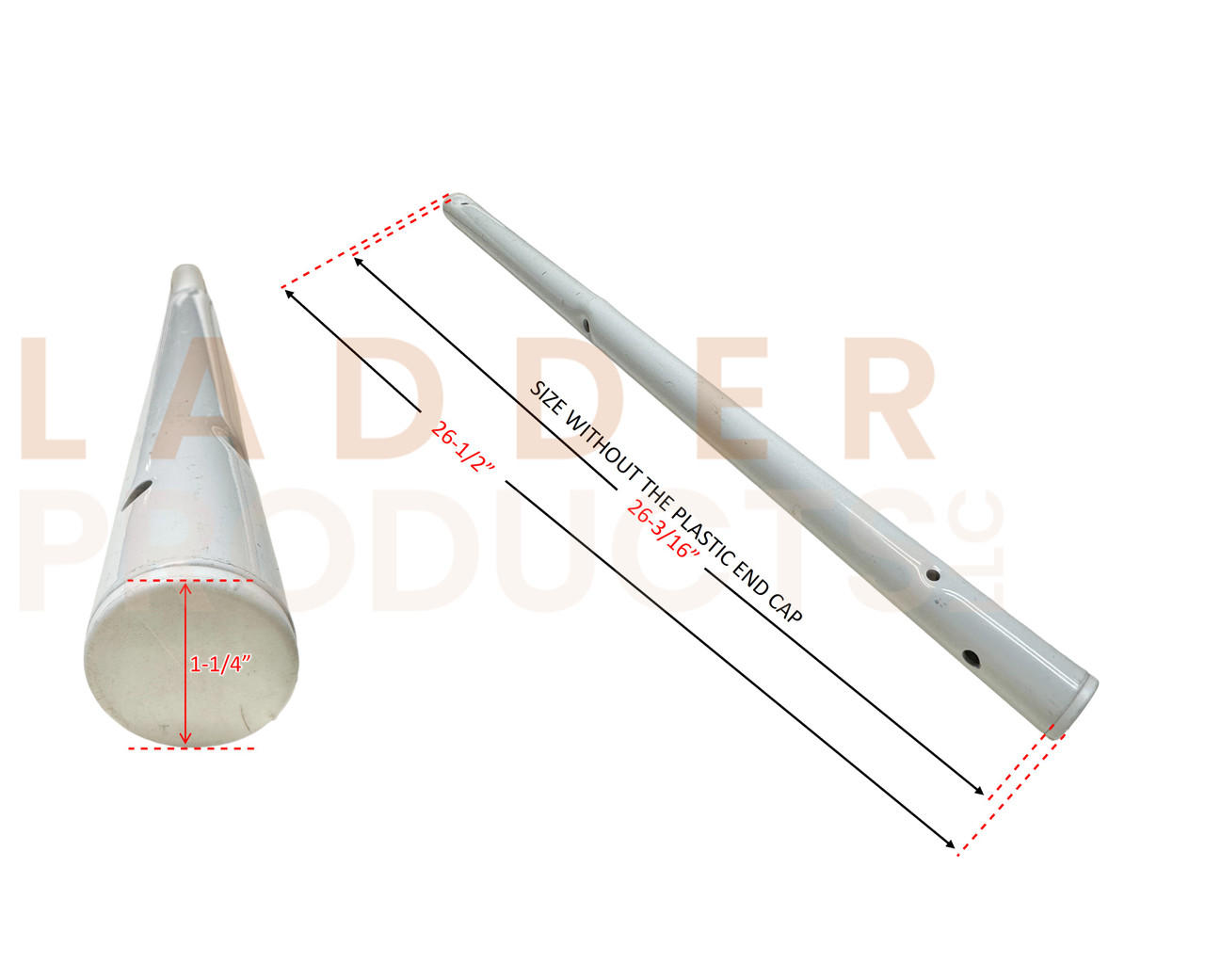 LadderProducts.com | Adrian Steel White Axle Tube 26-3/16" 25337-0