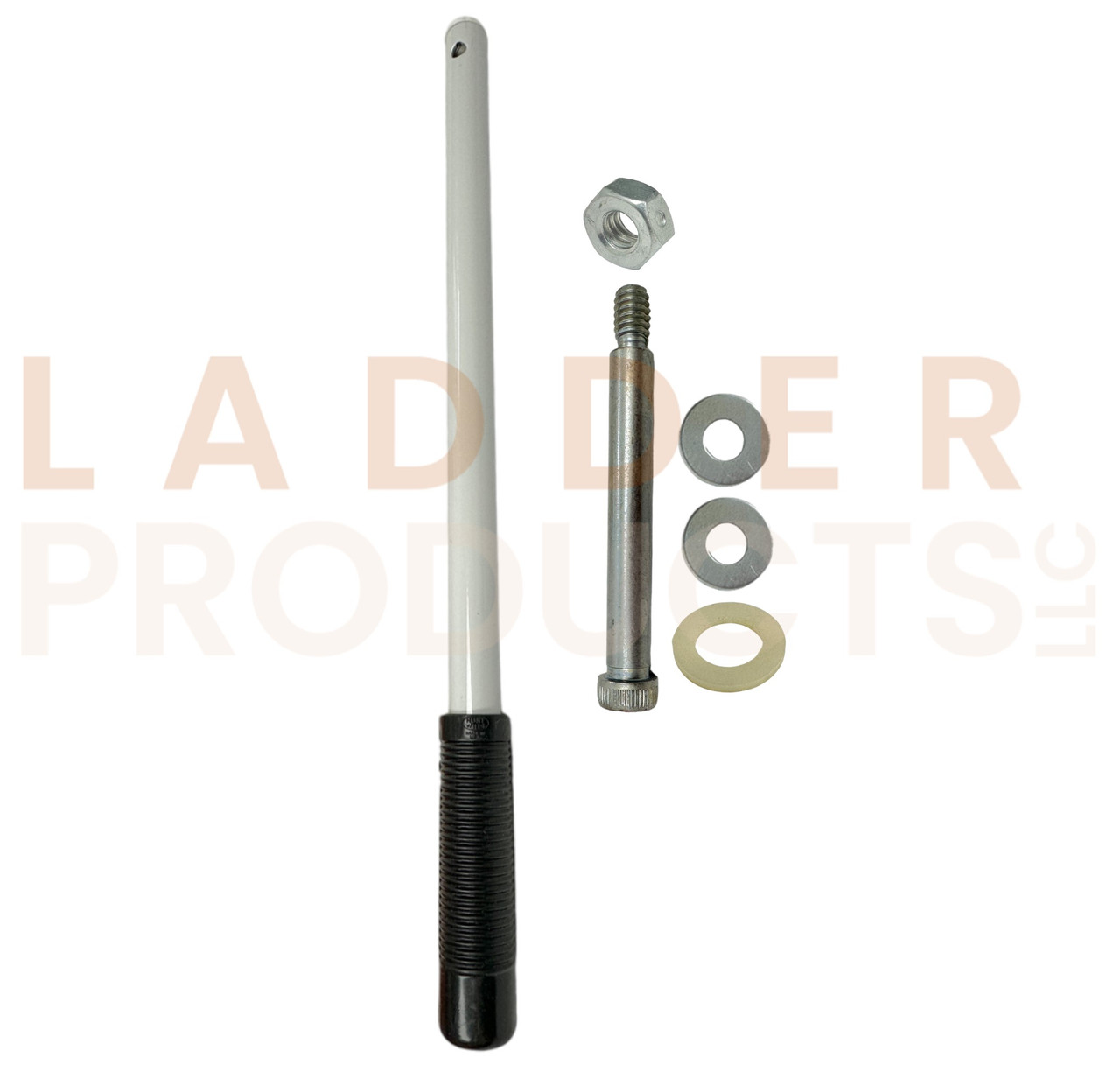 LadderProducts.com | White Pivot Handle with Black Grip 25410-0