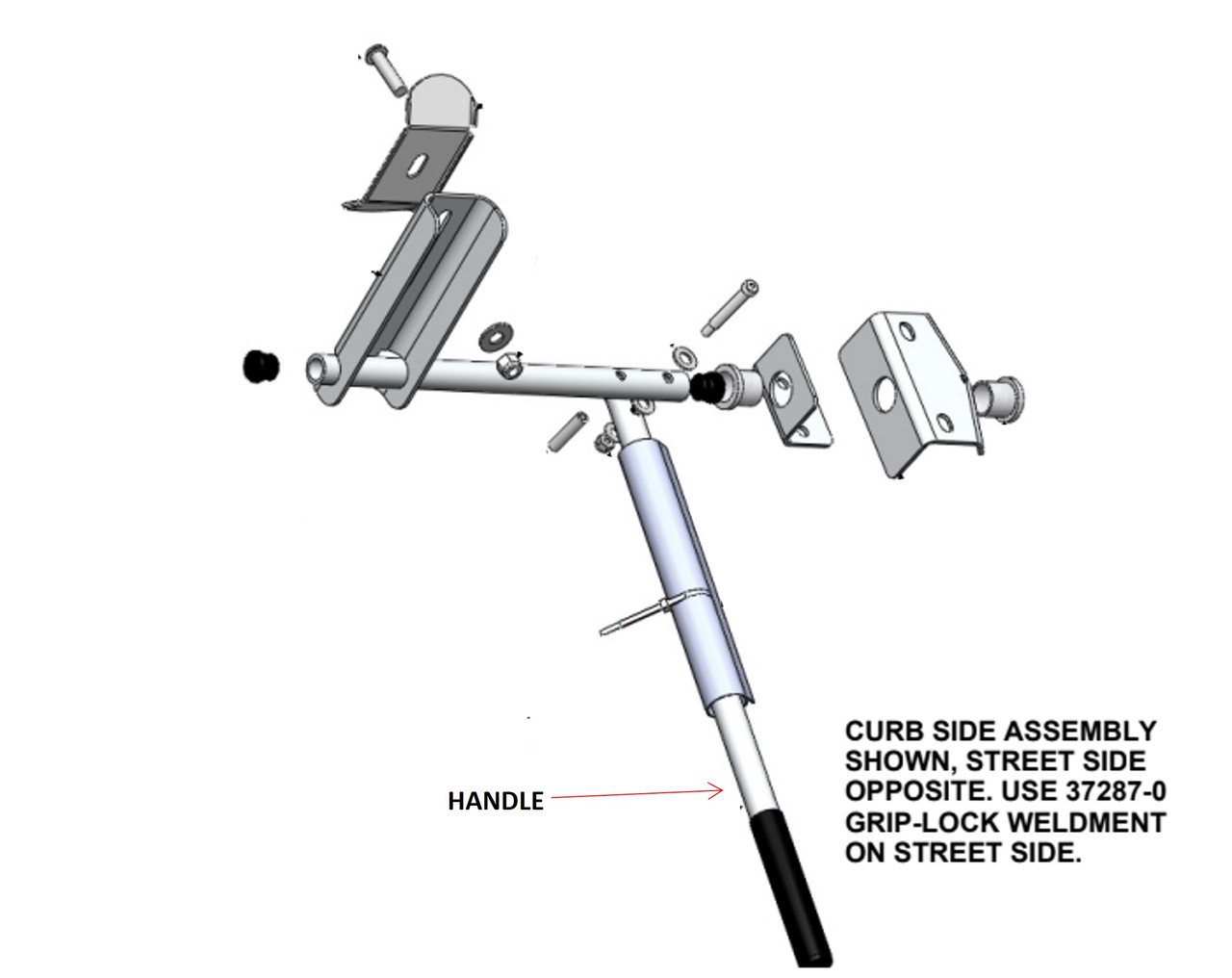 LadderProducts.com | White Pivot Handle with Black Grip 25410-0