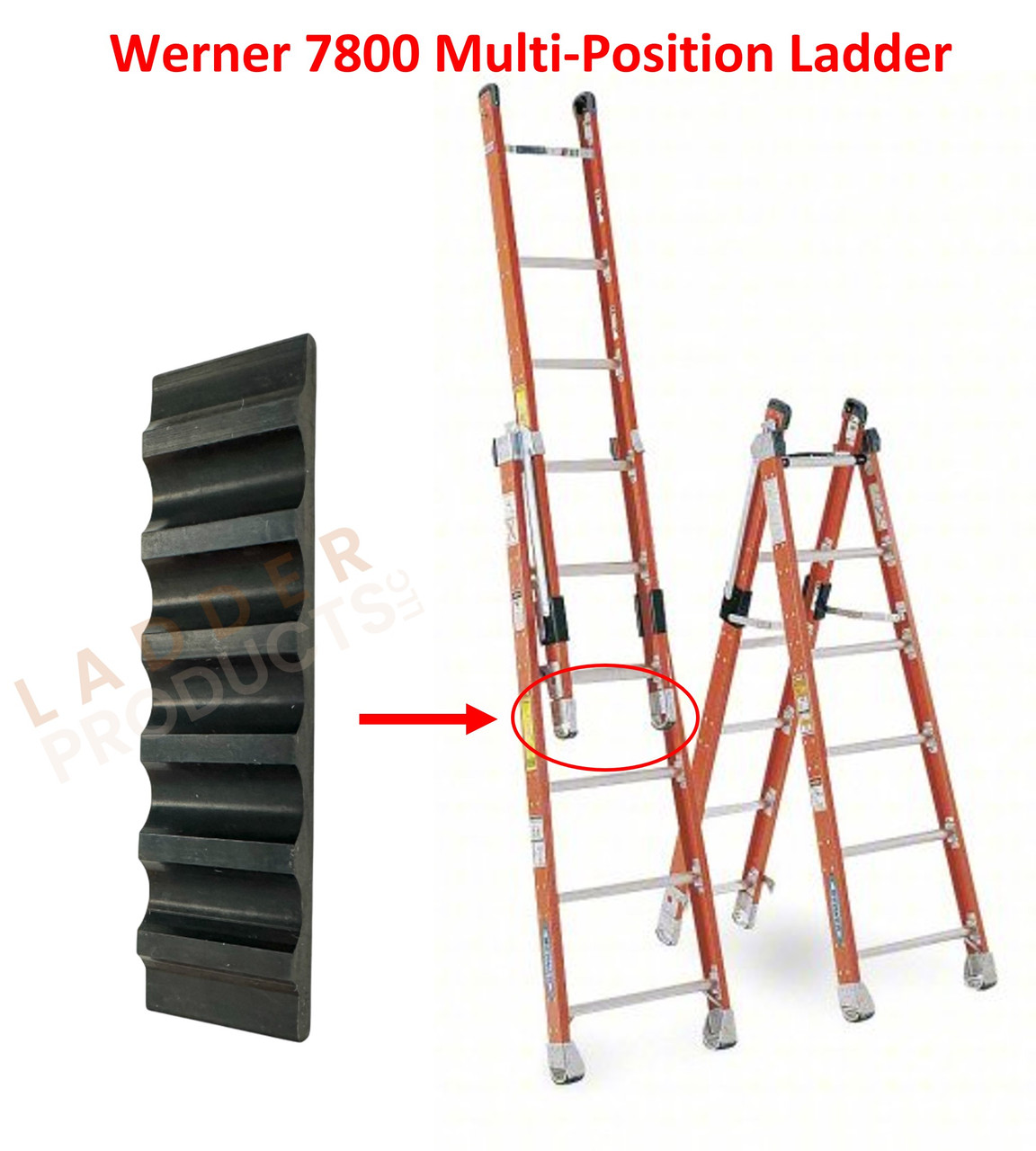 Werner V-Rung Rubber Pad For 7100 Series (2 Pairs) & Foot