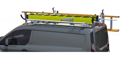 LadderProducts.com | Prime Design NextGen ErgoRack CR-FT-78-M – Clamp-Down and Drop-Down Ladder Rack for Ford Transit (Low Roof 84", All Wheelbases)